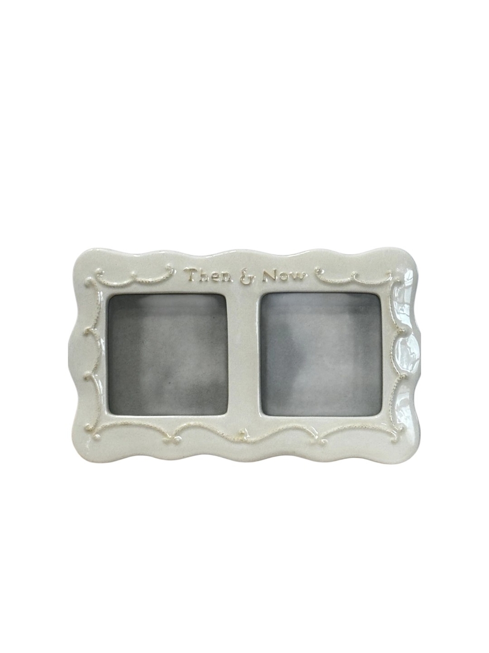 Hallmark Cream Double Ceramic Photo Frame – Then & Now GUC